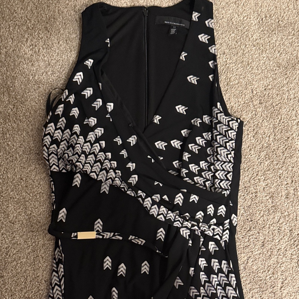 White House Black Market Black and White Maxi Dress - Picture 3 of 4